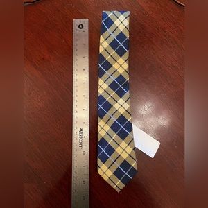 Chaps boy’s tie. Yellow and blue diagonal plaid, NWT